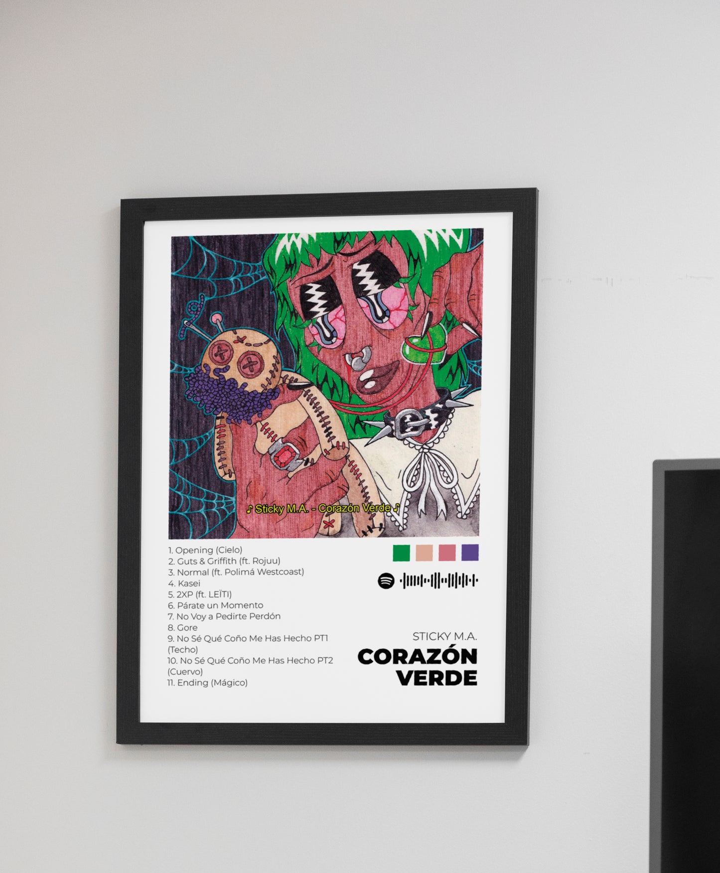 Corazon Verde. Sticky. Poster