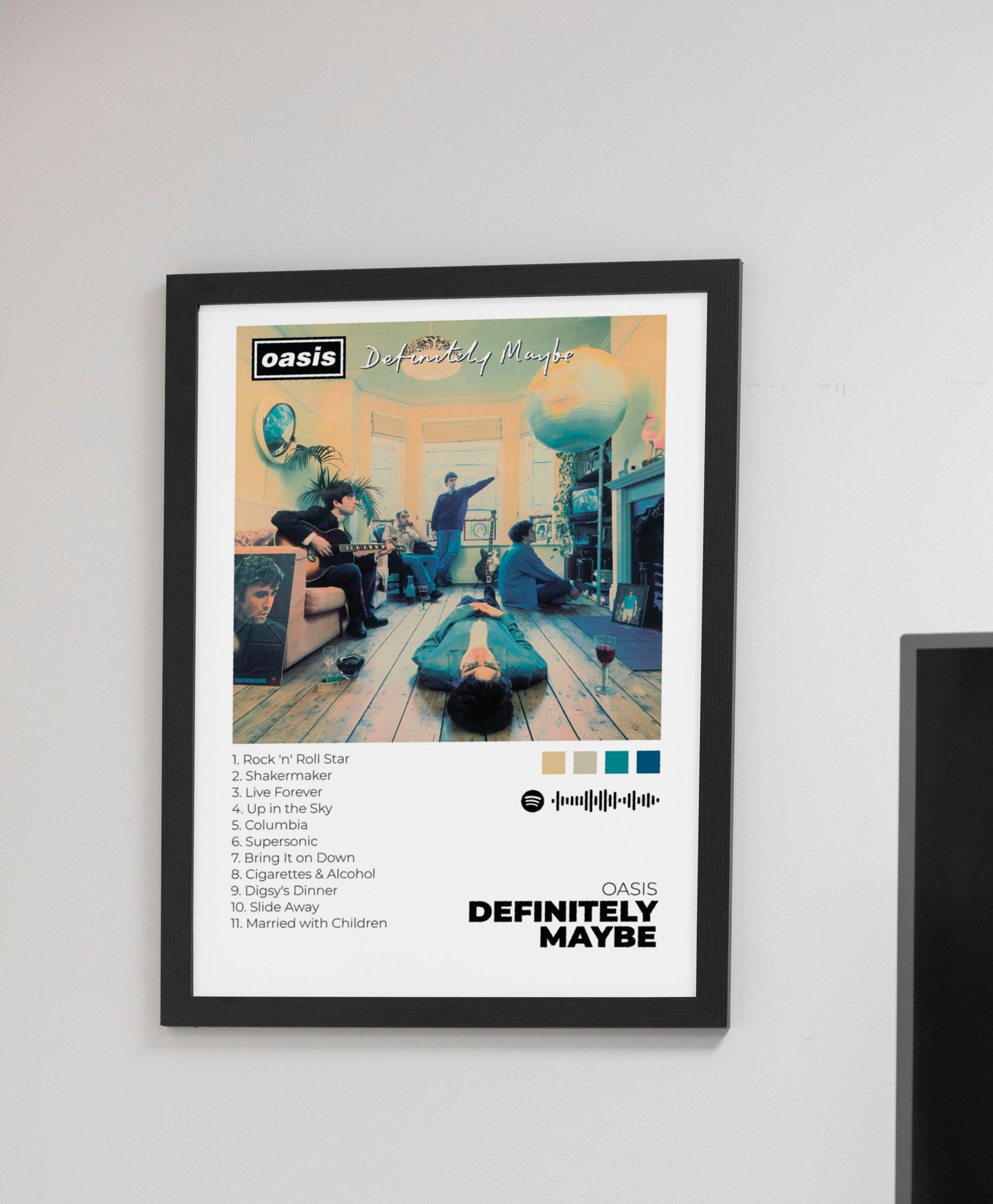 DEFINETELY MAYBE. Oasis. Poster. Cover. Gallagher. Noel Gallagher. Liam Gallagher. Oasis Concert. Oasis tickets.