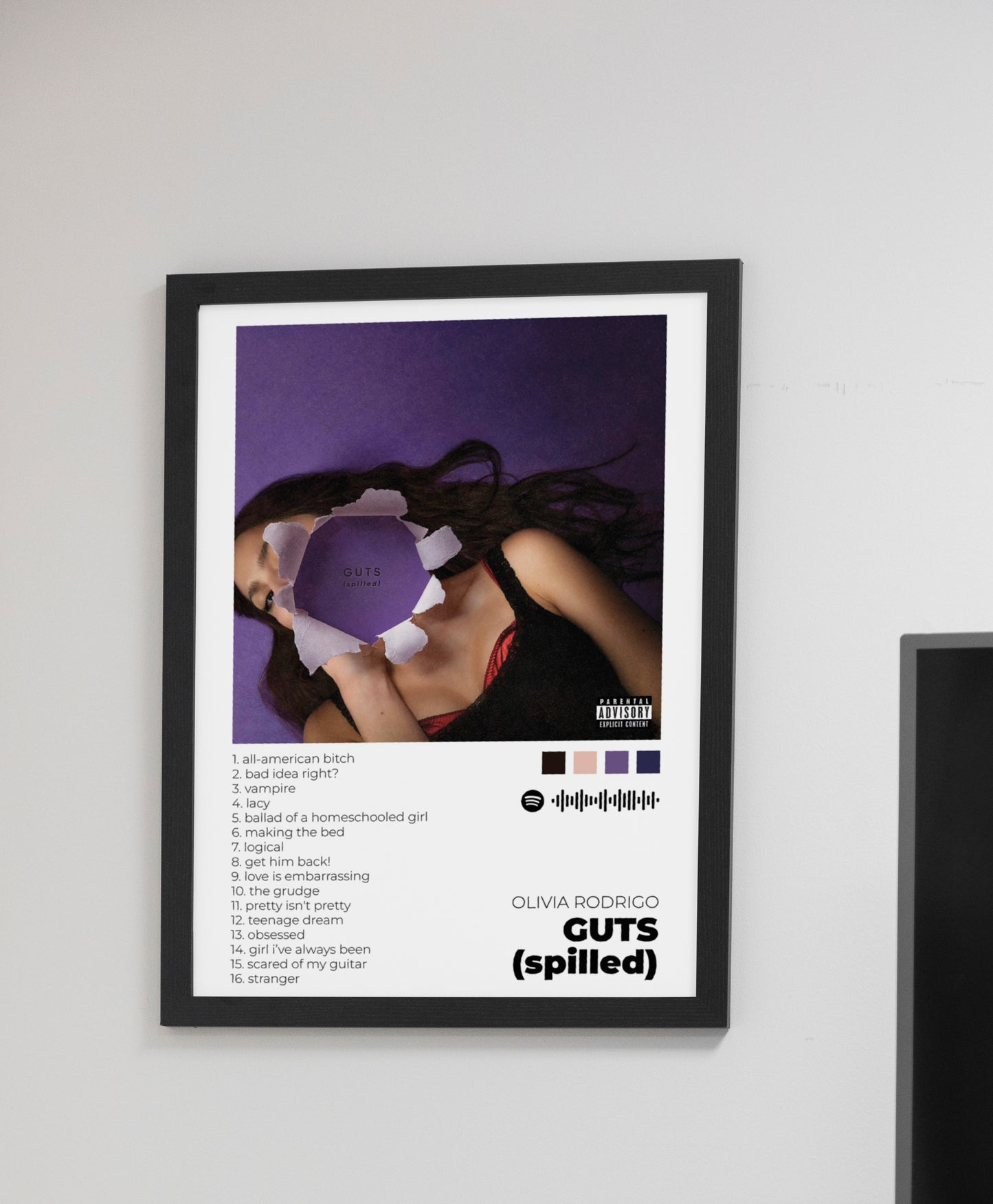 Guts (Spilled). Olivia Rodrigo. Poster.