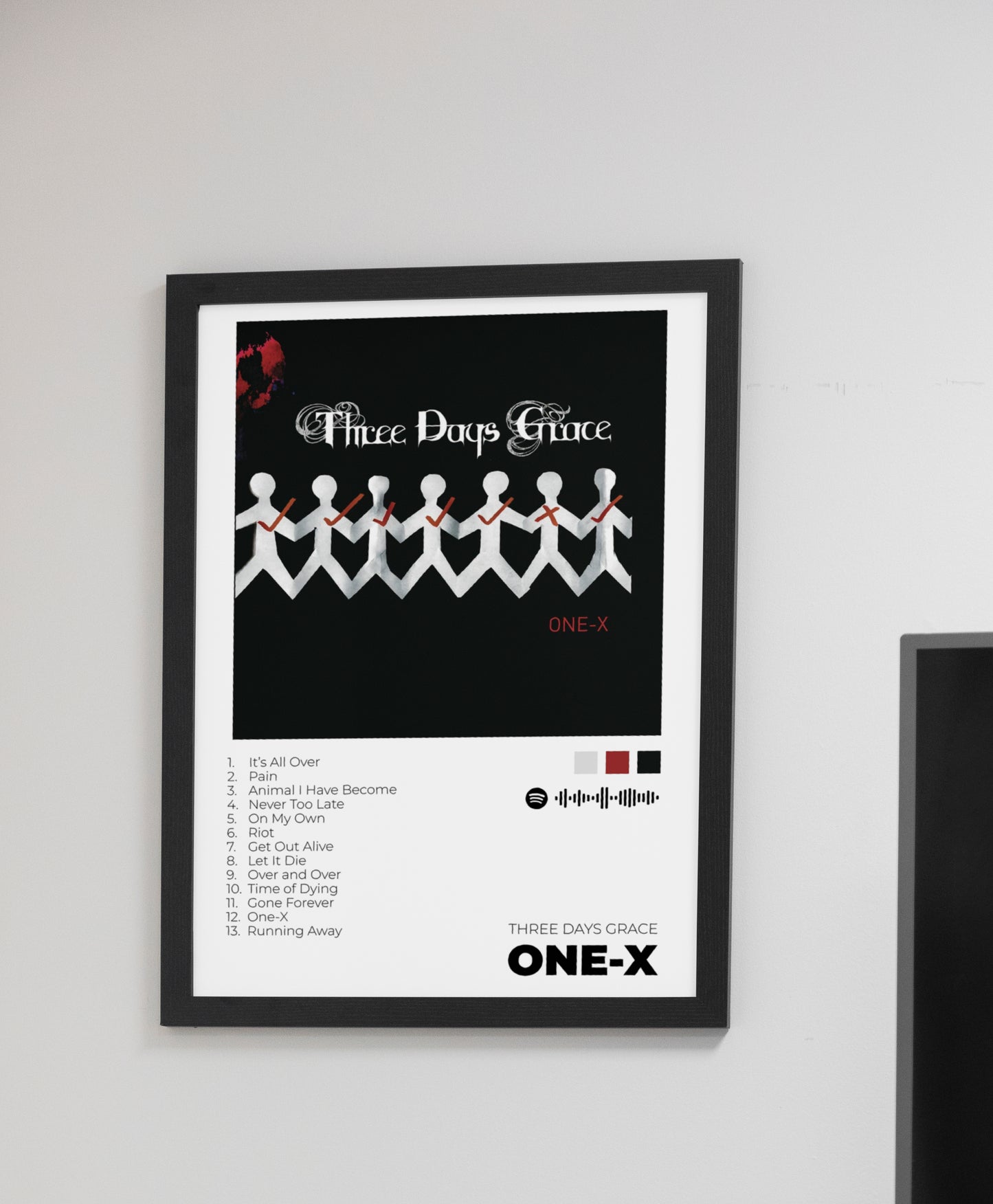 Three Days Grace. One-X. Poster. CD. Vyni. Concert. Regalo.