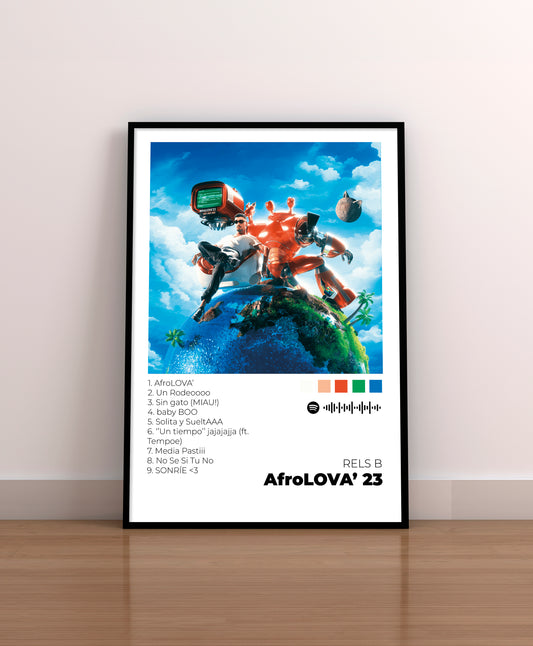 AfroLOVA' 23. Rels B. Poster. Cover. Portada. HD. Regalo. Musica. Regalo de Rels B. Rels B Merchandising.