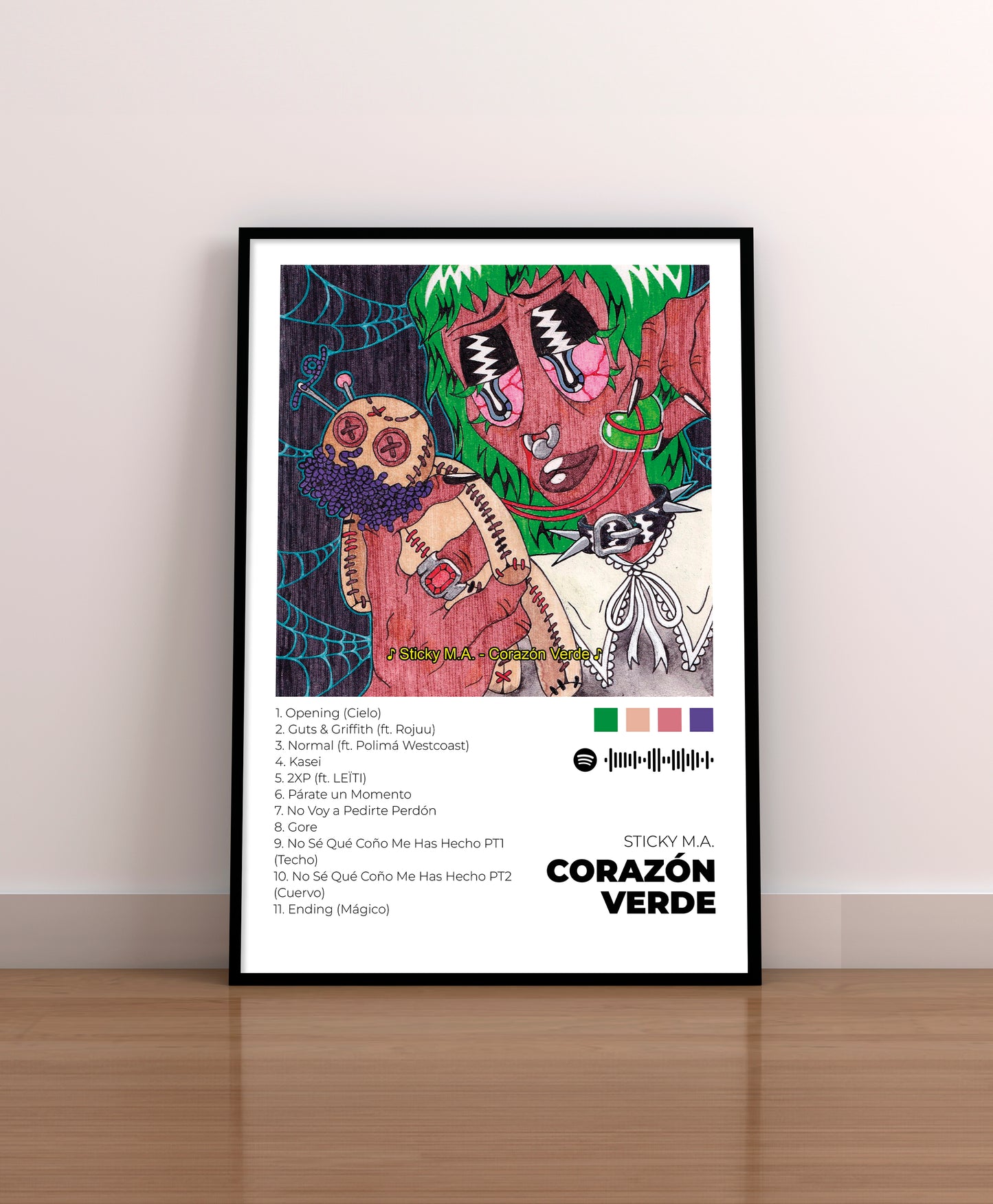 Corazon Verde. Sticky. Poster