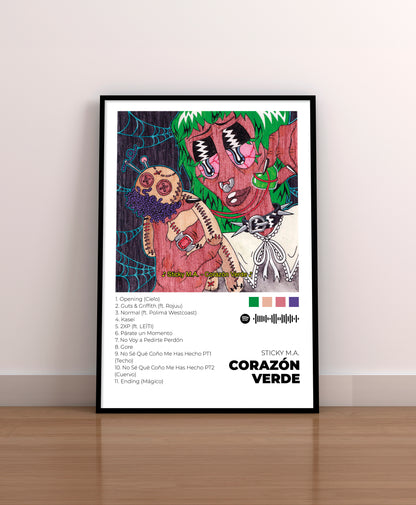 Corazon Verde. Sticky. Poster