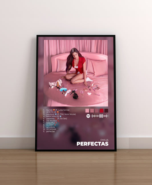 emilia. emilia mernes. perfectas. poster. lamina. cuadro. marco. regalo. merchandising. disco. cd. vinilo. cover.