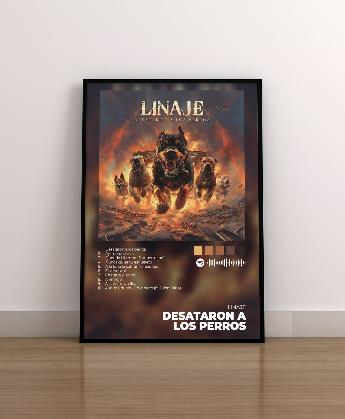 linaje. desataron a los perros. disco. cd. vinilo. cover. regalo. entradas. merchandising. poster. lamina. cuadro. 