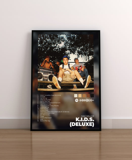 K.I.D.S. (DELUXE). Mac Miller. Poster. Lamina. Regalo. Marco. Merchandising.