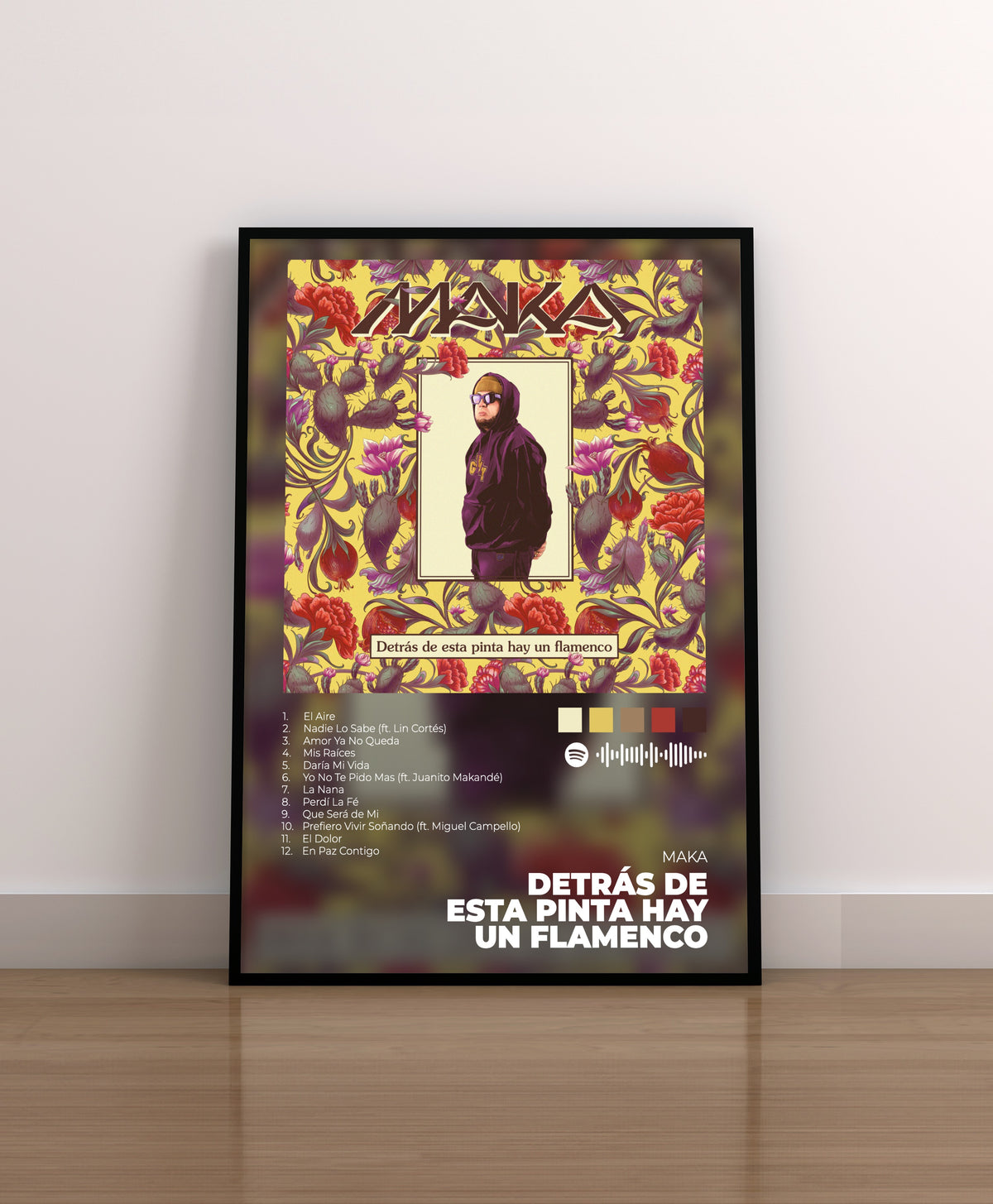 Detrás de esta pinta hay un flamenco. Maka. Poster. Disco. Lamina. Cuadro. Regalo. Merchandising.