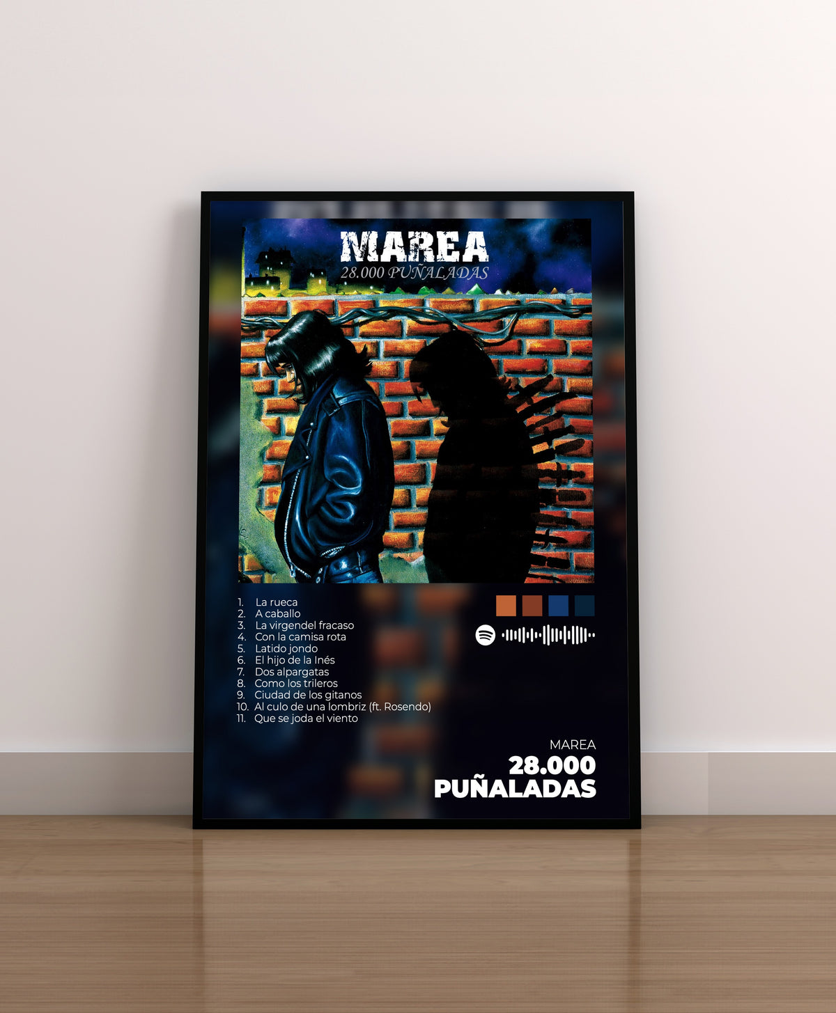 28000 puñaladas. marea. poster. lamina. cuadro. regalo. marco. merchandising. cd. vinilo. cover. kutxi romero. disco.