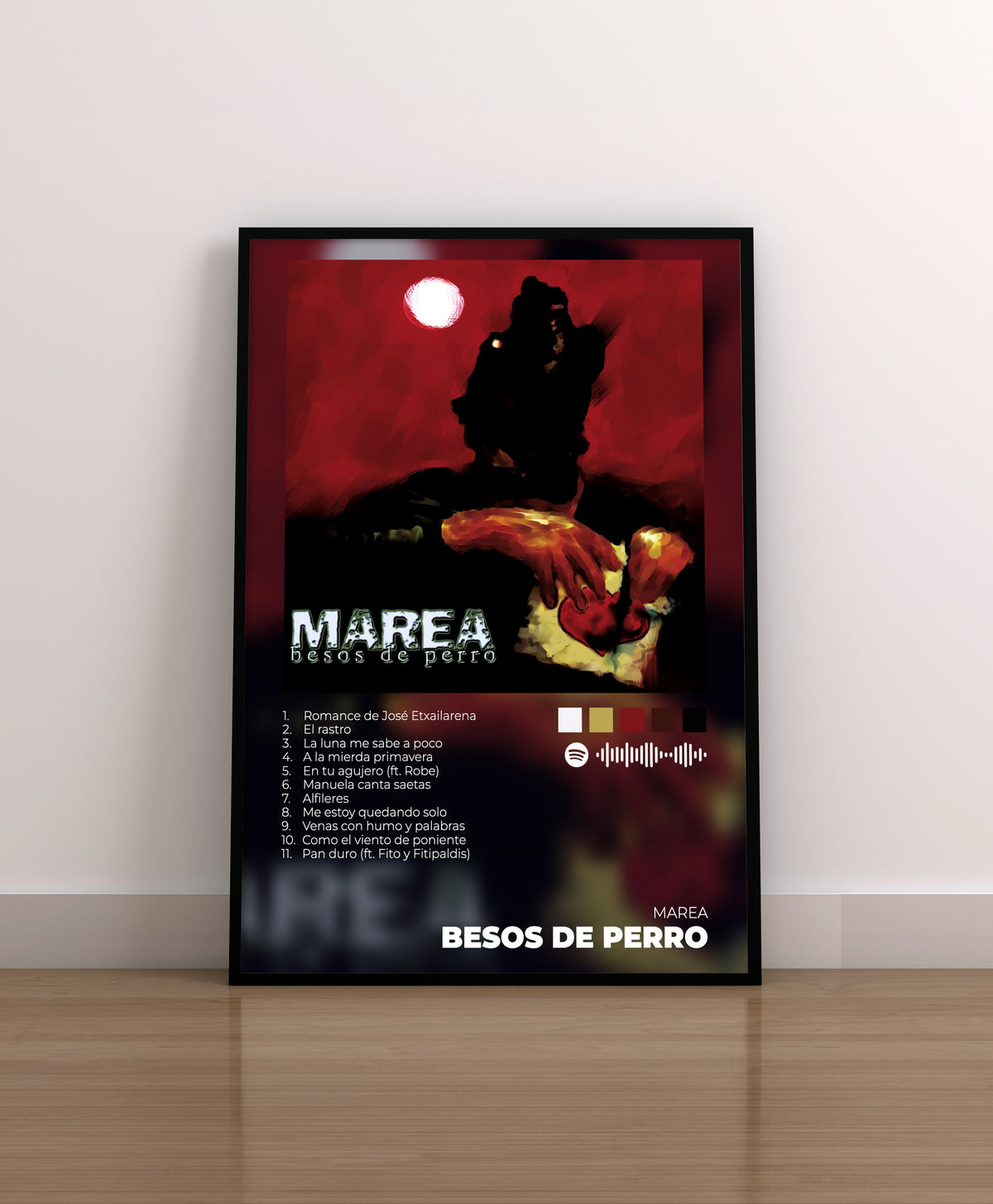 besos de perro. marea. poster. lamina. cuadro. regalo. disco. marco. cd. vinilo. merchandising. regalo marea. 