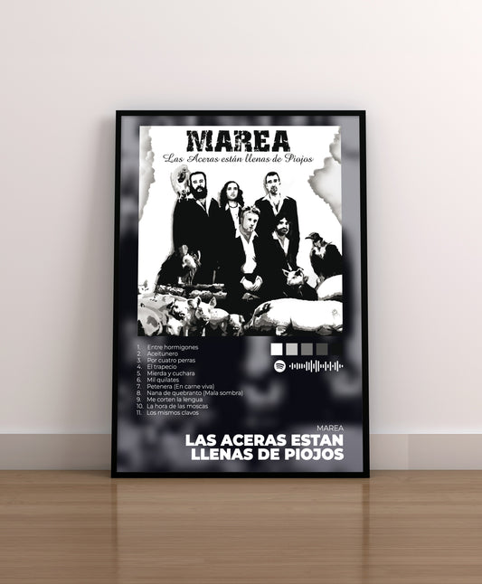 LAS ACERAS ESTAN LLENAS DE PIOJOS. MAREA. POSTER. LAMINA. CUADRO. MARCO. REGALO. MERCHANDISING. CD. VINILO. DISCO. COVER. 