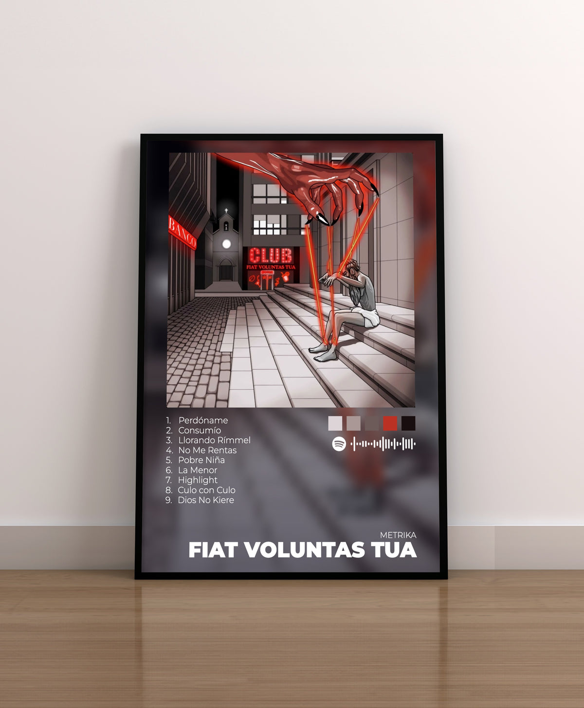 metrika. Fiat Voluntas Tua. poster. lamina. cuadro. regalo. marco. merchandising. cd. vinilo. cover. portada.