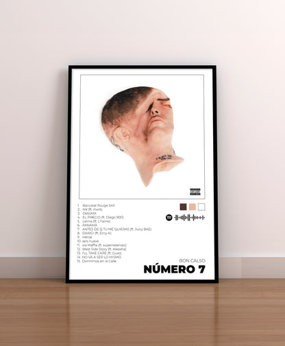 Número 7. Bon Calso. CD. Poster. Cuadro. Regalo. Vinilo. 