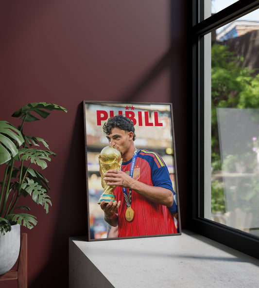Póster Marc Pubill, Atleti, Atlético de Madrid, defensa, España, Selección Española, Mundial, campeones, ganadores, Copa del Mundo. Fútbol, futbolista, lámina, cuadro, merchandising, regalo, comprar, decoración de pared.