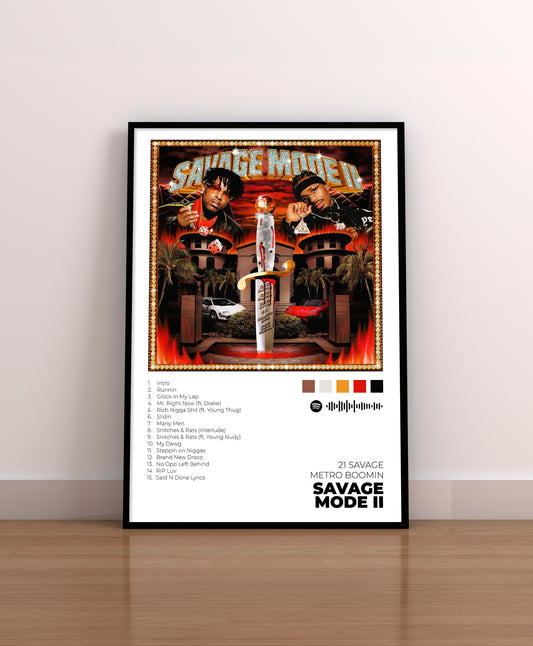 21 Savage. Metro Boomin. Savage Mode II. Poster. Vynyl. CD. Cover. HD. Listen. Concert. Tour