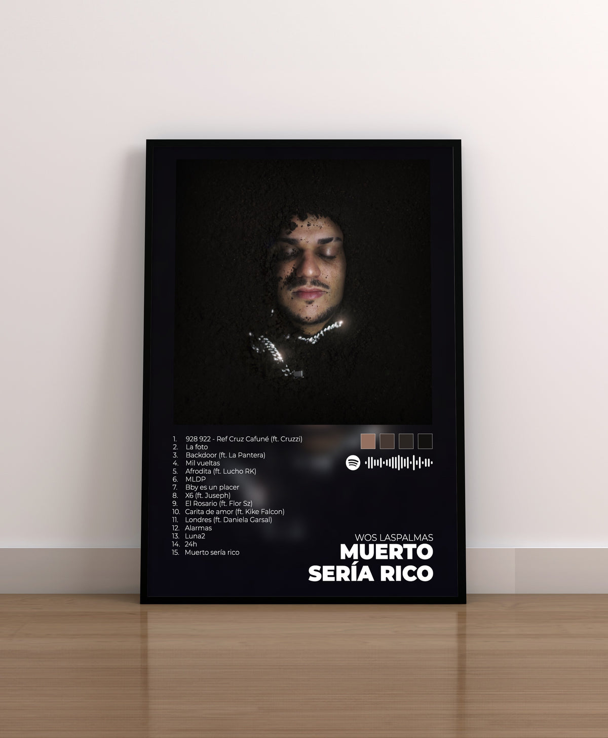muerto seria rico. wos las palmas. poster. lamina. cuadro. marco. regalo. merchandising. cd. vinilo. disco. cover. portada. 