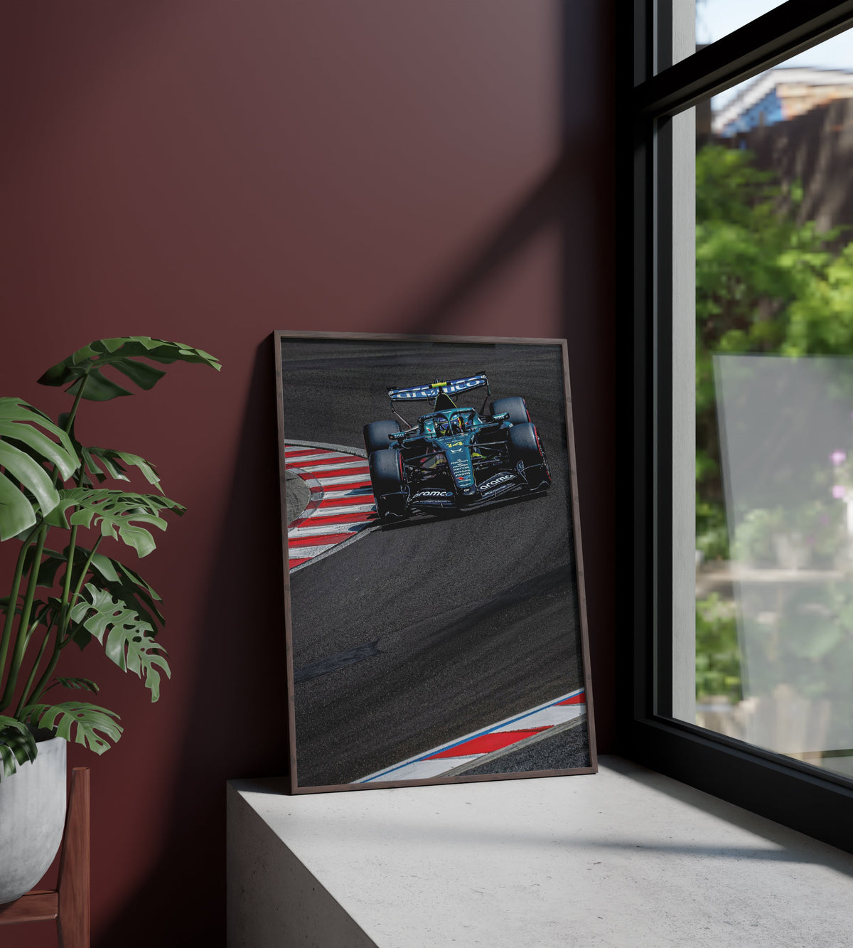 Póster Fernando Alonso, Fórmula 1, piloto, automovilismo, España. Lámina, cuadro, merchandising, regalo, comprar, decoración de pared.