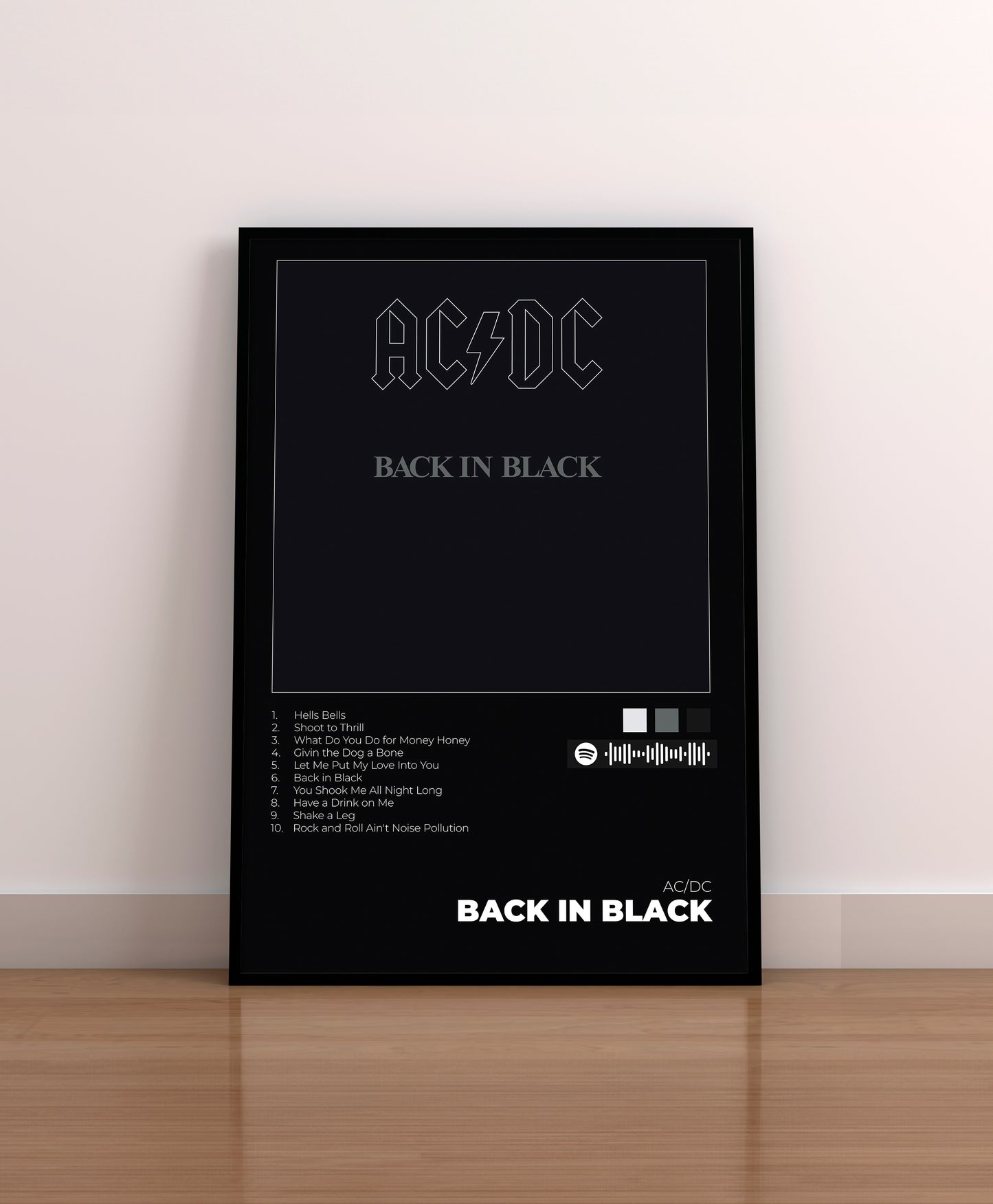 ac/dc. acdc. back in black. poster. lamina. cuadro. regalo. merchandising.
