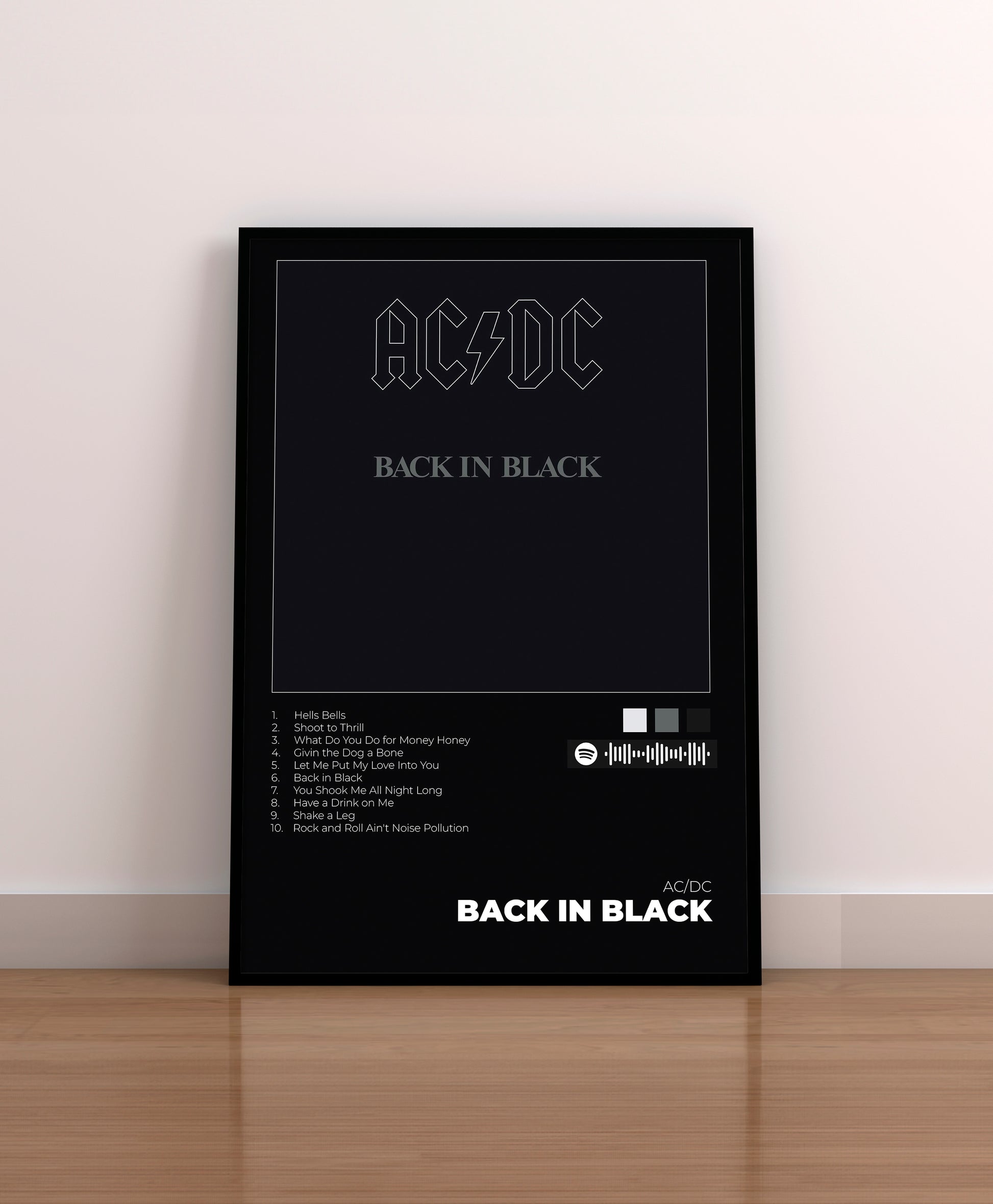 ac/dc. acdc. back in black. poster. lamina. cuadro. regalo. merchandising.
