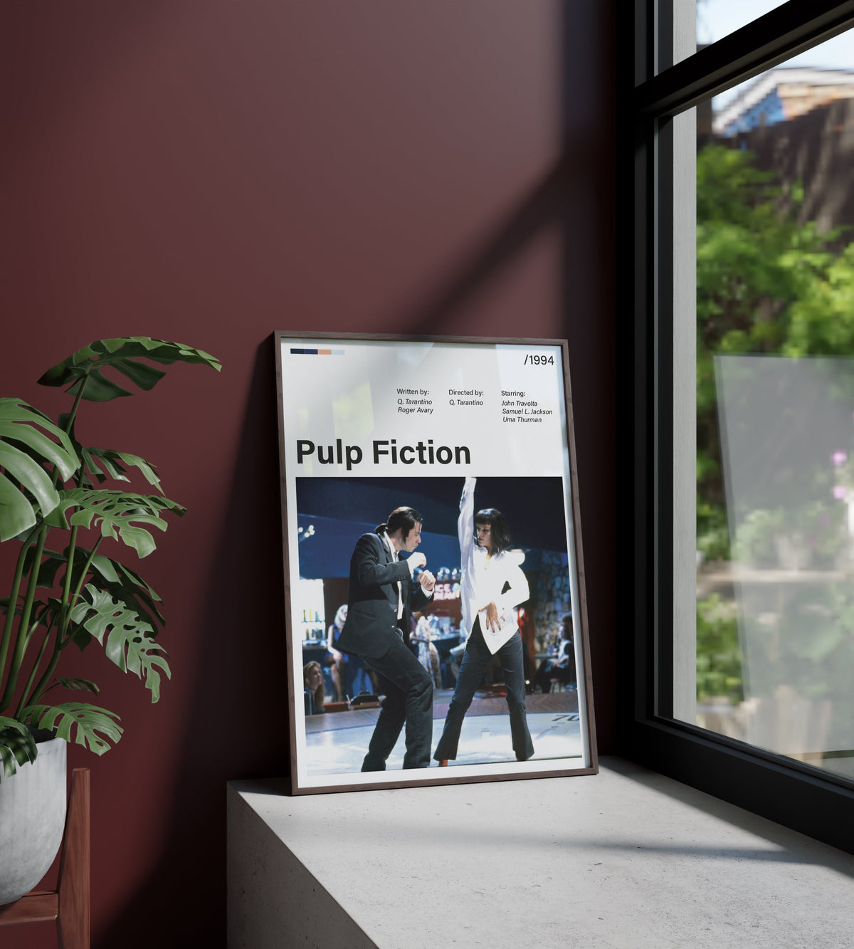 Póster Vincent Vega y Mia Wallace, Pulp Fiction, Quentin Tarantino. Película, cine, lámina, cuadro, merchandising, regalo, comprar, decoración de pared.