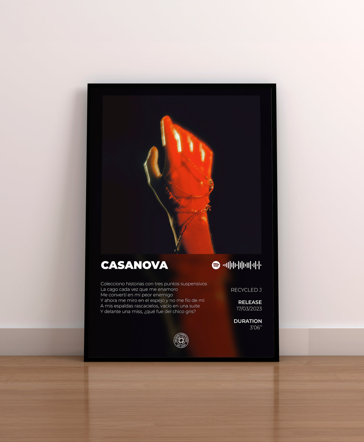 CASANOVA. recycled j. poster. lamina. cuadro. regalo. merchandising. cd. vinilo. cover.  recycled j regalo. recycled j poster.