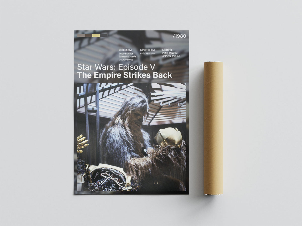 Póster Chewbacca, Star Wars Episodio V El Imperio Contraataca, película, lámina, cuadro, merchandising, regalo, comprar, decoración de pared