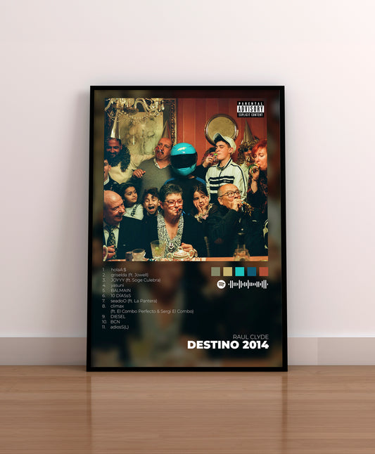 destino 2014. raul clyde. poster. lamina. cuadro. marco. regalo. cd. vinilo. merchandising