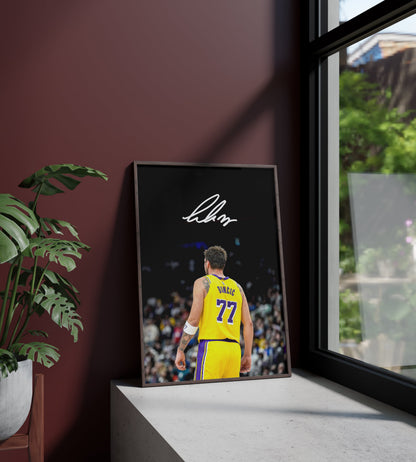Póster Luka Dončić, NBA, baloncesto, Los Angeles Lakers, Eslovenia. Jugador, estrella, lámina, cuadro, merchandising, regalo, comprar, decoración de pared.