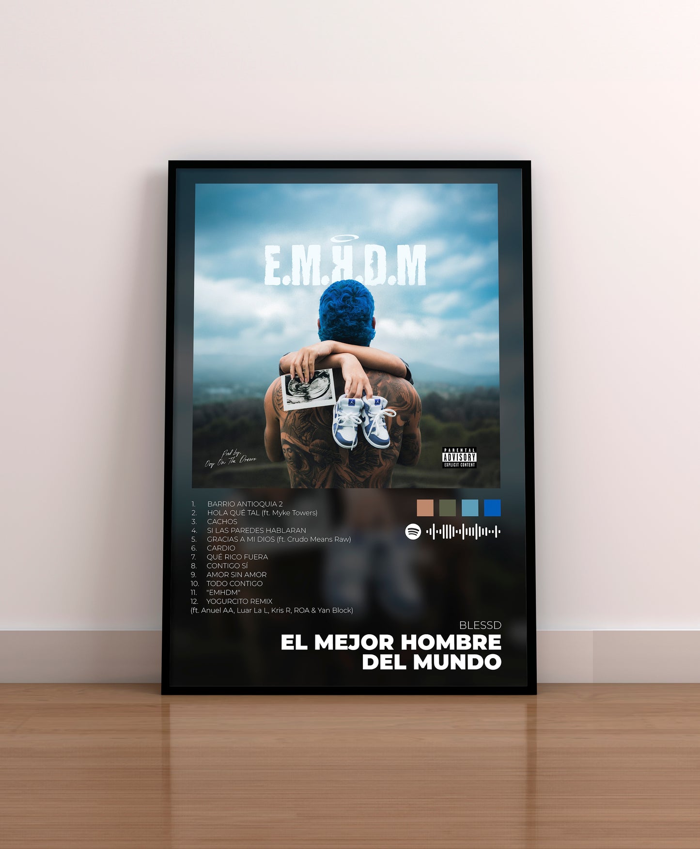 EL MEJOR HOMBRE DEL MUNDO. BLESSD. POSTER. REGALO. LAMINA. CUADRO. MARCO. MERCHANDISING. CD. VINILO. COVER. 