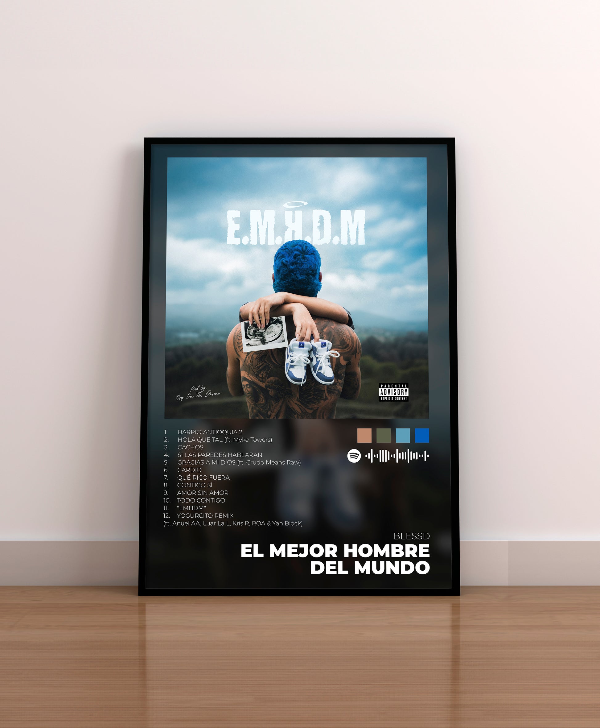 EL MEJOR HOMBRE DEL MUNDO. BLESSD. POSTER. REGALO. LAMINA. CUADRO. MARCO. MERCHANDISING. CD. VINILO. COVER. 