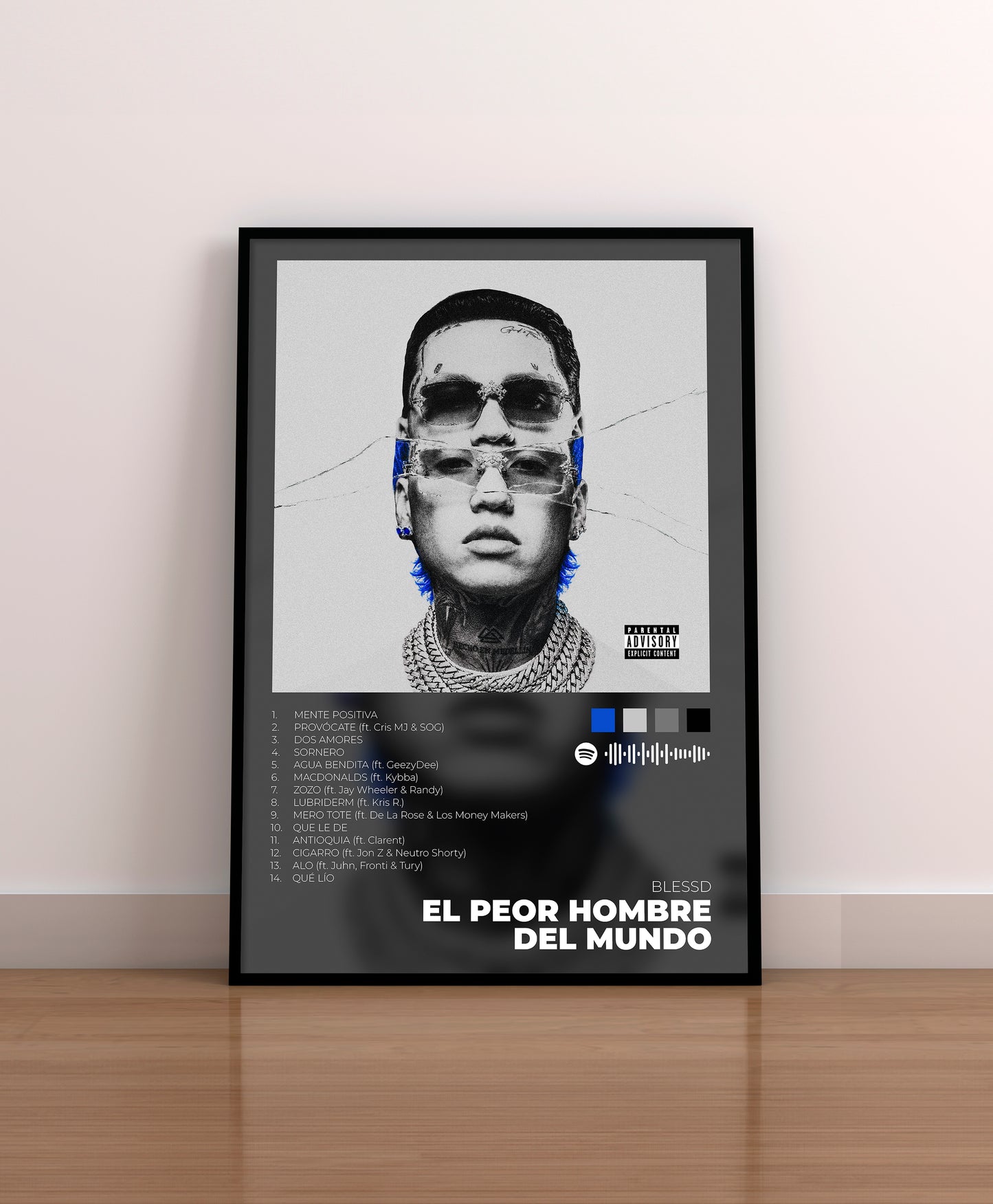 el peor hombre del mundo. blessd. poster. cuadro. lamina. regalo. merchandising. cd. vinilo. cover.