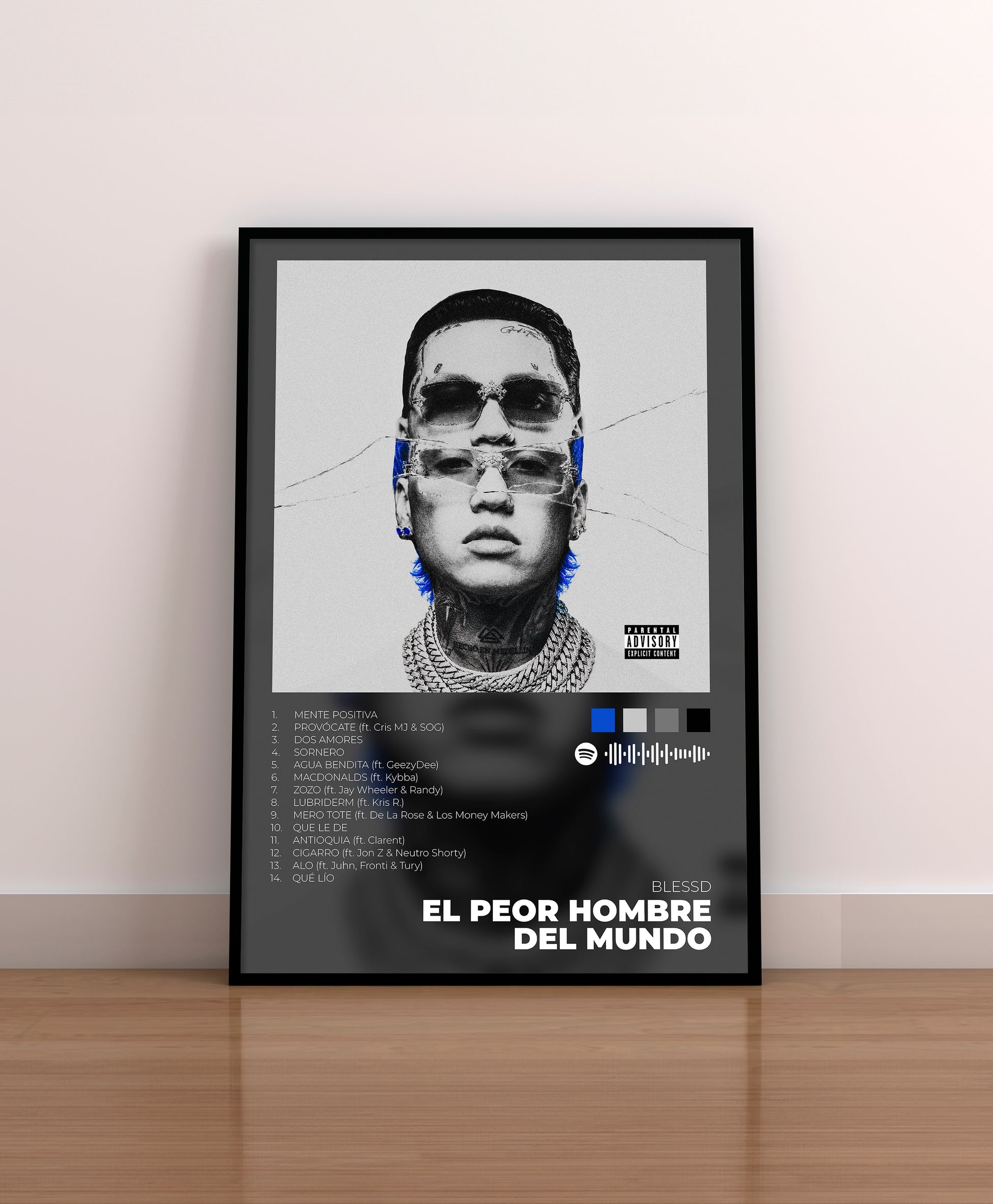 el peor hombre del mundo. blessd. poster. cuadro. lamina. regalo. merchandising. cd. vinilo. cover.
