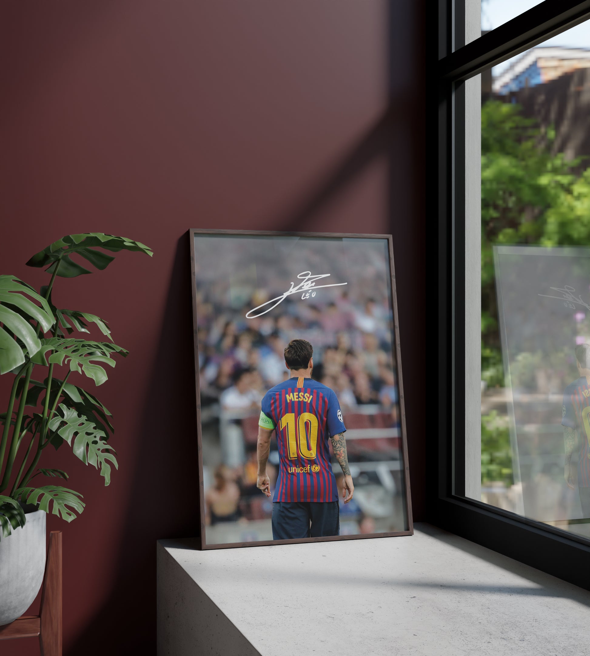 leo messi. barcelona. firma. autografo, poster. regalo. merchandising. camiseta. d10s. goat.