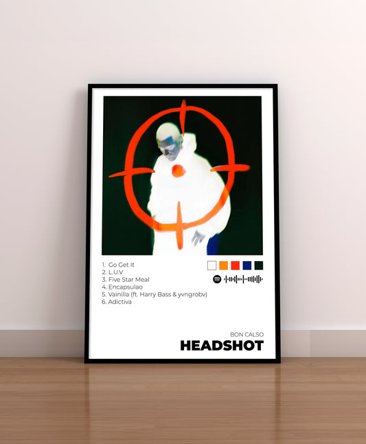 Headshot. Bon Calso. Poster. Cuadro. Regalo