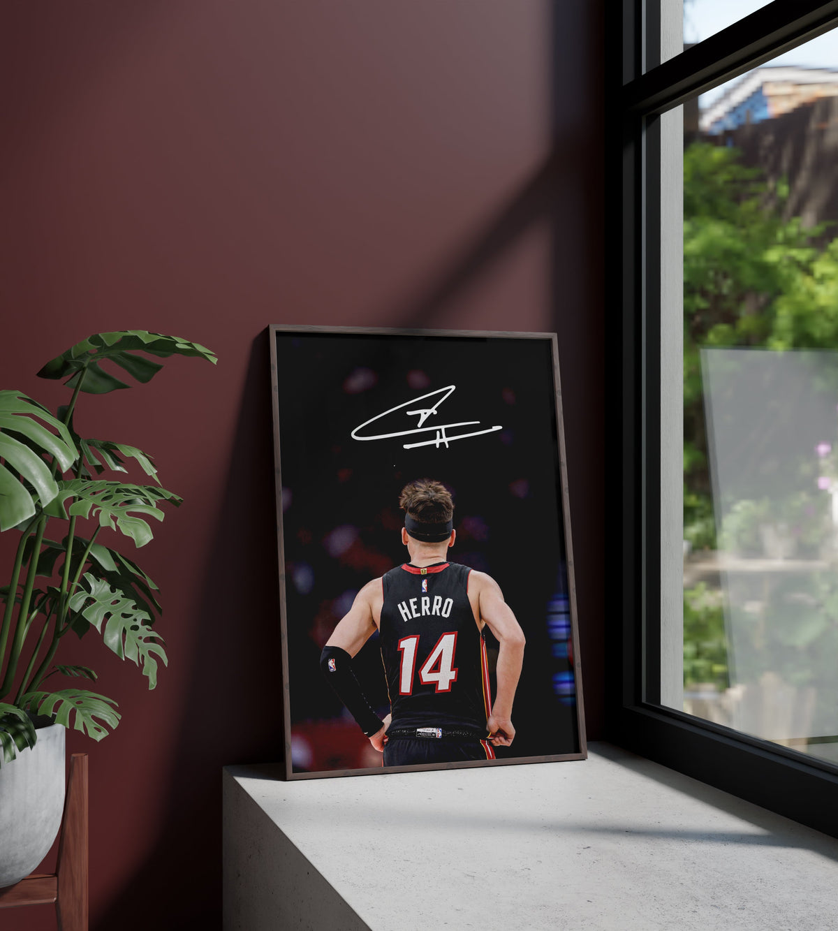 Póster Tyler Herro, Miami Heat, NBA, baloncesto. Jugador, estrella, lámina, cuadro, merchandising, regalo, comprar, decoración de pared.