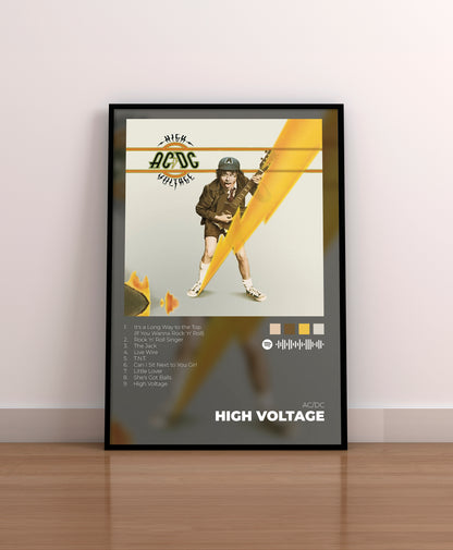 ac/dc. acdc. high voltage. poster. lamina. cuadro. regalo. merchandising.