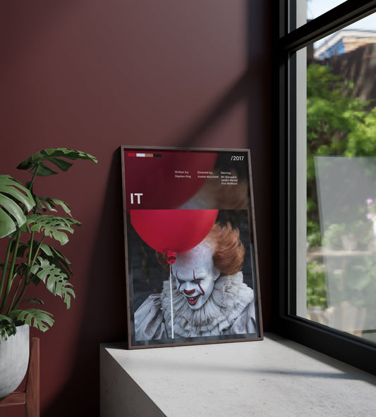 Póster It, Pennywise, Stephen King, terror, payaso. Película, cine, lámina, cuadro, merchandising, regalo, comprar, decoración de pared.