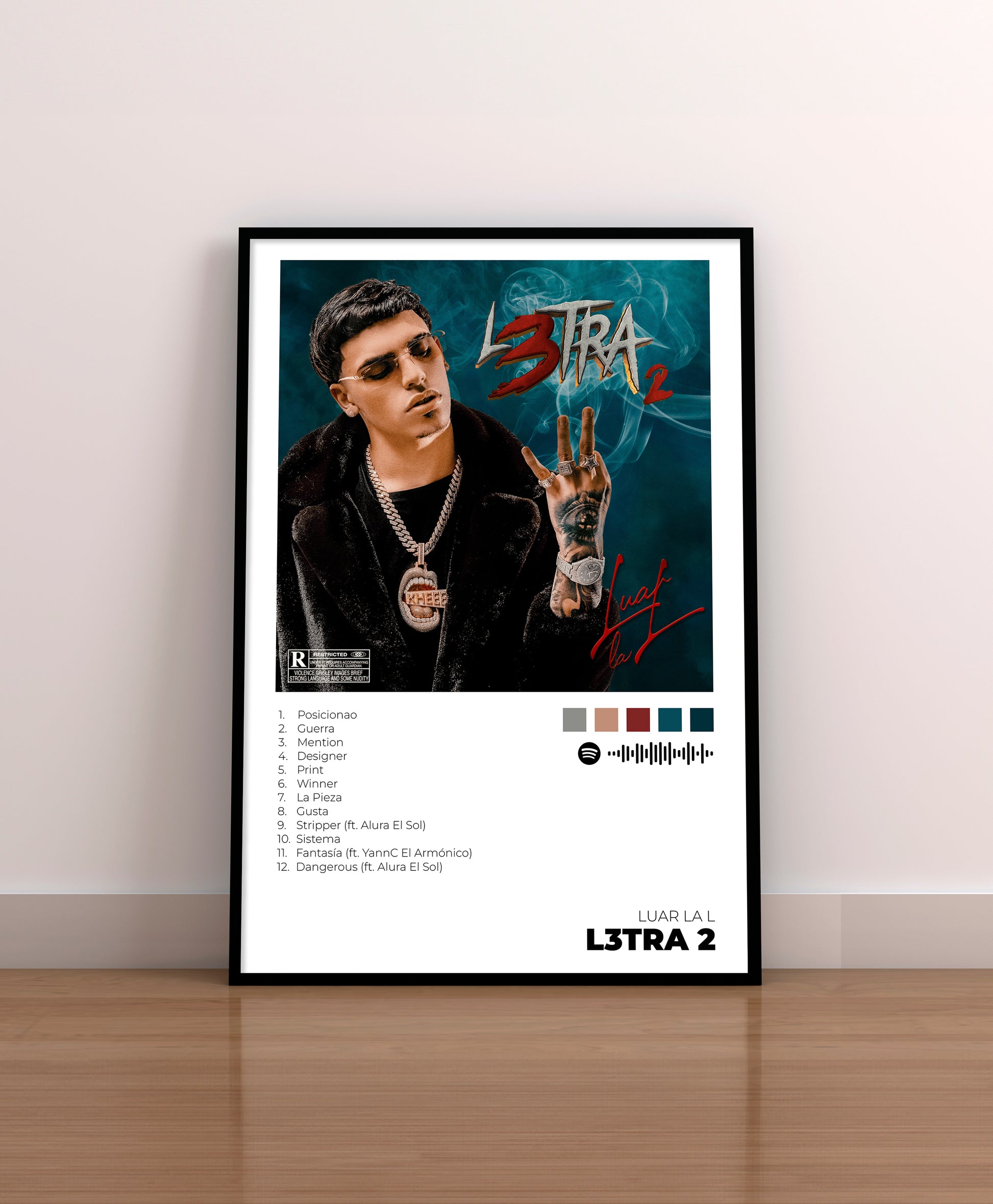 L3TRA. LUAR LA L. POSTER. VINILO. CD. MERCHANDISING