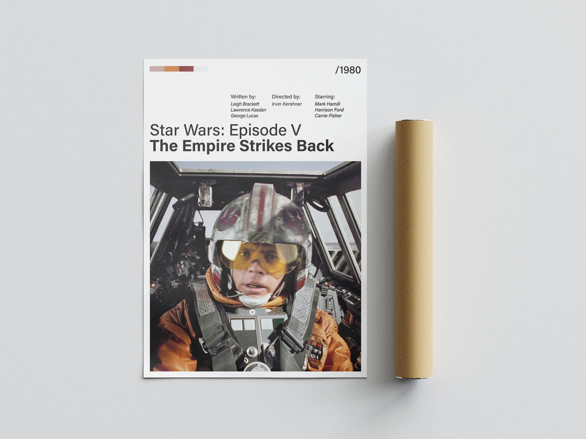 Póster Luke Skywalker, piloto, nave, casco, Rebelión, Rebeldes, Star Wars Episodio V El Imperio Contraataca, película, lámina, cuadro, merchandising, regalo, comprar, decoración de pared