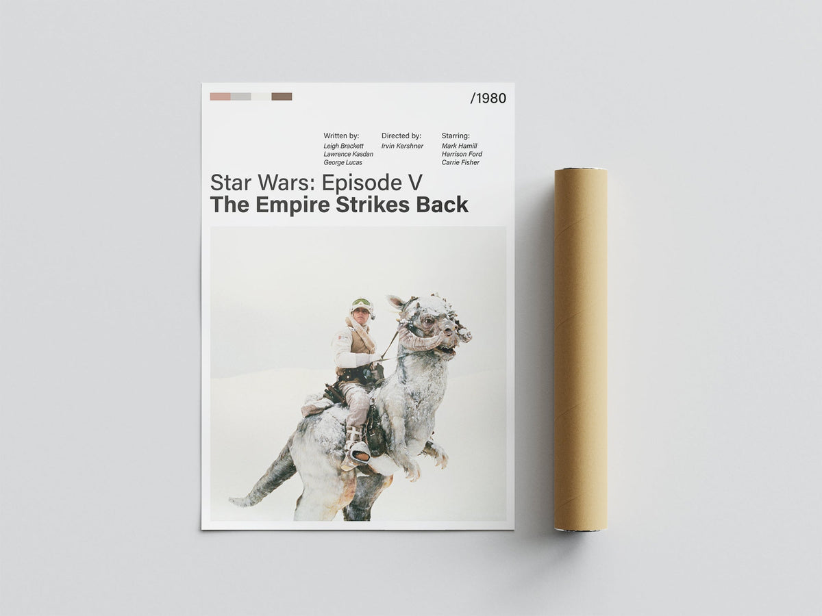 Póster Luke Skywalker, nieve, Hoth, Tauntaun, Star Wars Episodio V El Imperio Contraataca, película, lámina, cuadro, merchandising, regalo, comprar, decoración de pared
