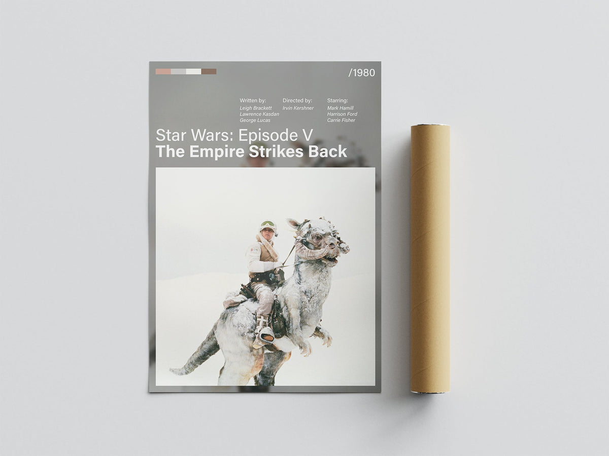 Póster Luke Skywalker, nieve, Hoth, Tauntaun, Star Wars Episodio V El Imperio Contraataca, película, lámina, cuadro, merchandising, regalo, comprar, decoración de pared