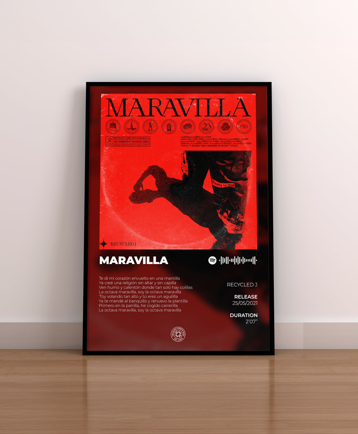 maravilla. recycled j. poster. lamina. cuadro. regalo. merchandising. cd. vinilo. cover.  recycled j regalo. recycled j poster.