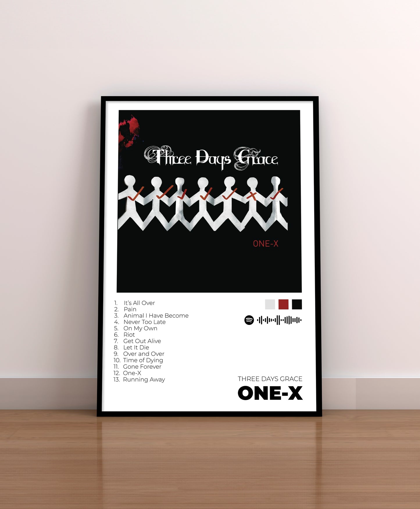 Three Days Grace. One-X. Poster. CD. Vyni. Concert. Regalo. 