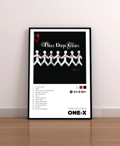 Three Days Grace. One-X. Poster. CD. Vyni. Concert. Regalo. 