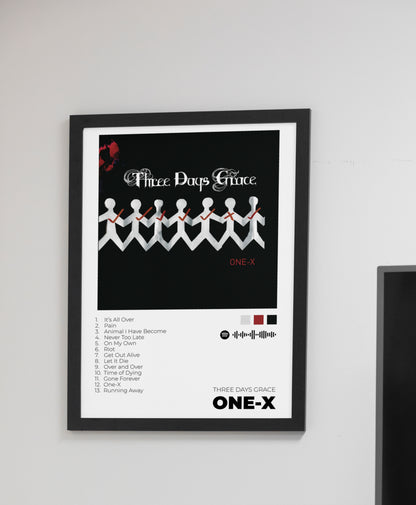 Three Days Grace. One-X. Poster. CD. Vyni. Concert. Regalo. 