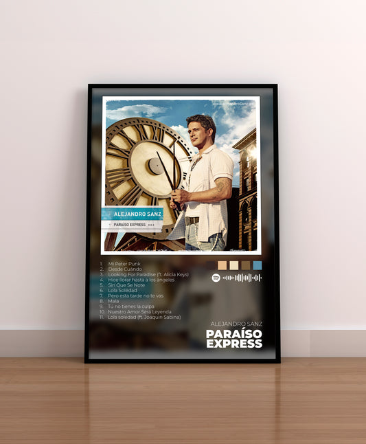 alejandro sanz. cd. vinilo. poster. regalo. merchandising. cover. portada. paraiso express. 