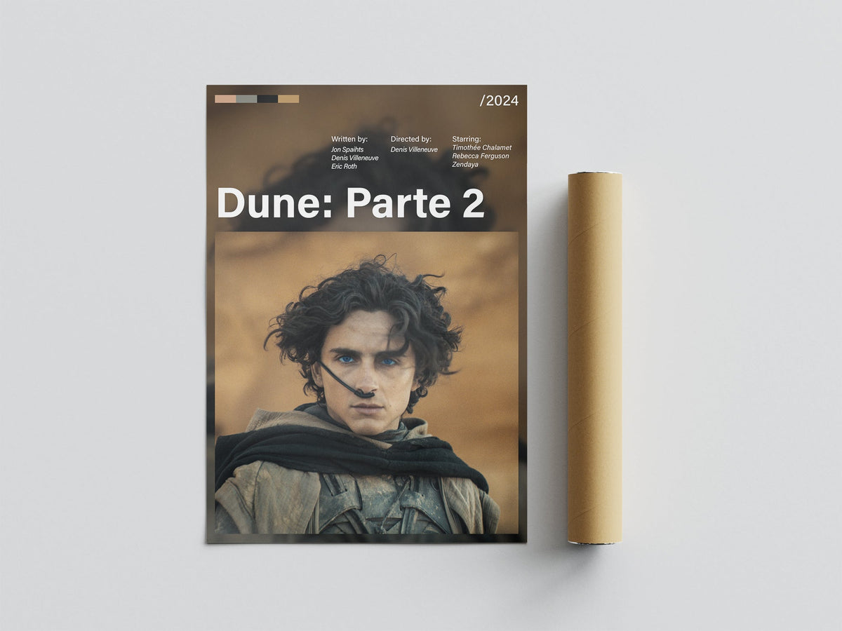 Póster Paul Atreides, Dune Parte 2. Película, protagonista, lámina, cuadro, merchandising, regalo, comprar, decoración de pared.