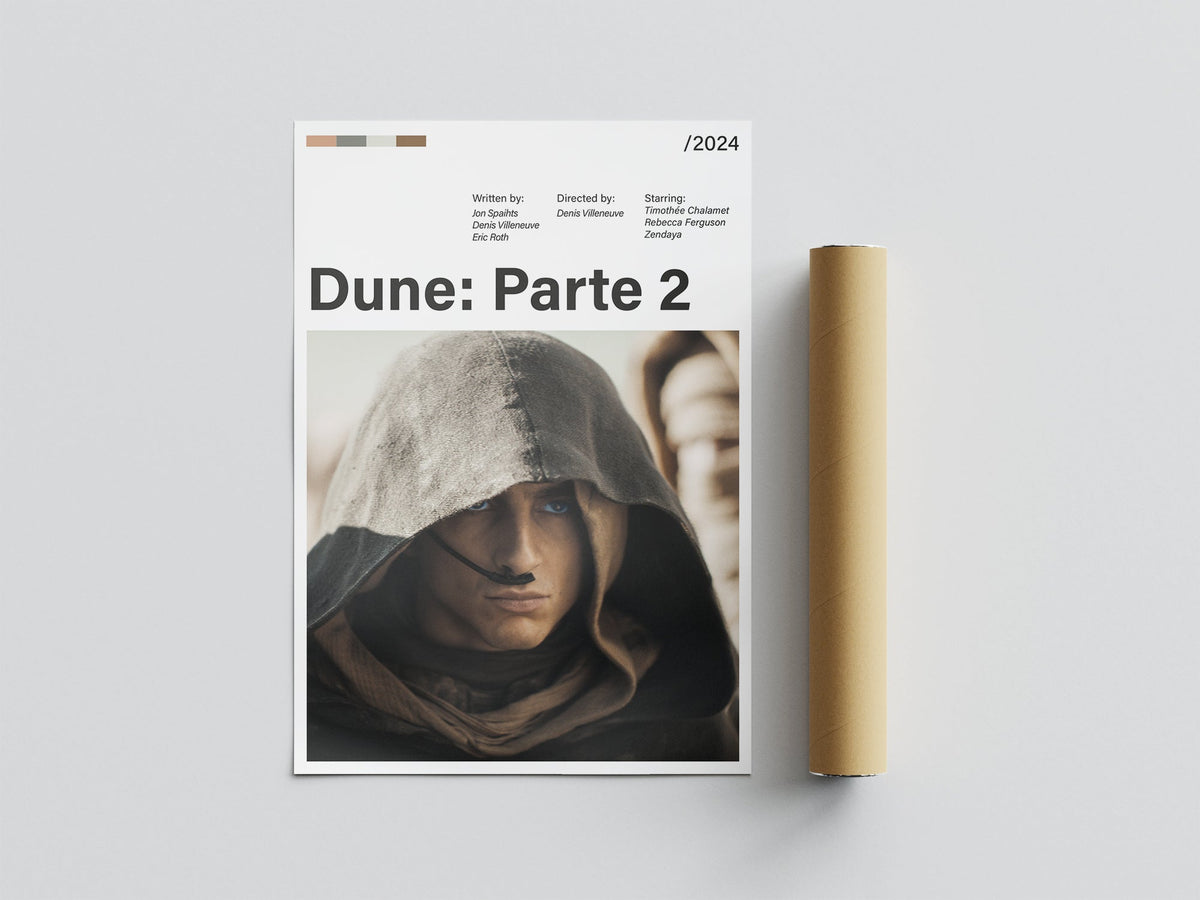 Póster Paul Atreides, Dune Parte 2. Película, protagonista, lámina, cuadro, merchandising, regalo, comprar, decoración de pared.