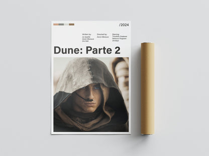 Póster Paul Atreides, Dune Parte 2. Película, protagonista, lámina, cuadro, merchandising, regalo, comprar, decoración de pared.