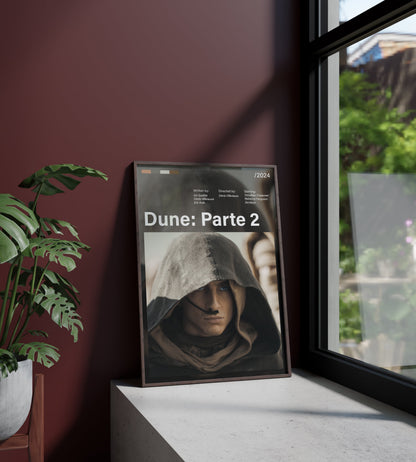 Póster Paul Atreides, Dune Parte 2. Película, protagonista, lámina, cuadro, merchandising, regalo, comprar, decoración de pared.