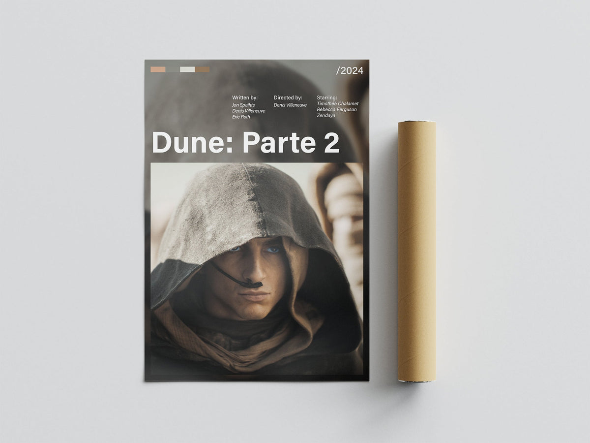 Póster Paul Atreides, Dune Parte 2. Película, protagonista, lámina, cuadro, merchandising, regalo, comprar, decoración de pared.